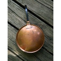 Vintage Kupfer Bettwärmer Mit Kunststoffgriff, Mid Century Klappkupferpfanne, Rustikale Kamindekoration, Verwendung Als Silent Butler, Krümelfänger von ZiggyzAttic