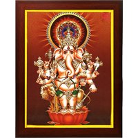 Lord Ganesha Ganpati Ji Drishti Nazar Fotorahmen Für Eingang, Pooja Raum Porträt Bild Wand/Tischrahmen von ZigzagstoreIN