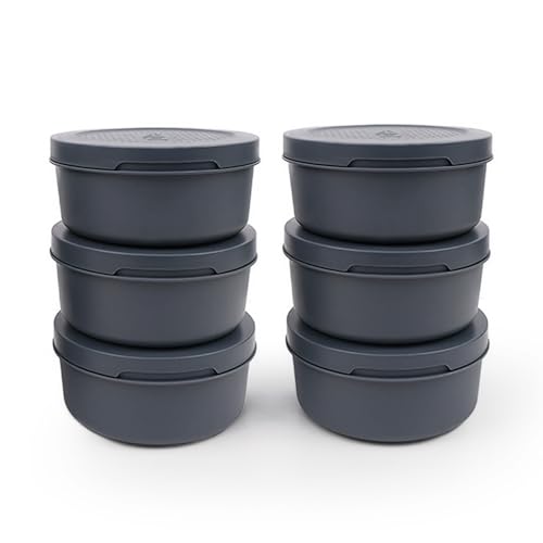 ZiiPa • Set mit 6 Teigdosen Spetina Schiefer • luftdichte Lebensmittelbehälter 250 g für Pizzateig oder Zutaten • stapelbar • Topping Station kompatibel • waschbar • BPA-frei von ZiiPa