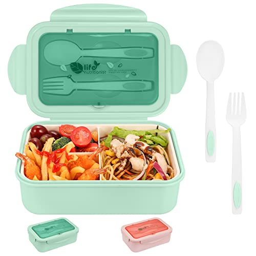 Ziidoog Lunchbox für Erwachsene/Kinder mit fächern - 1100 ML Brotdose mit Löffel & Gabel - Langlebige perfekte Größe für die Mahlzeit unterwegs, BPA-frei und lebensmittelechte Materialien von Ziidoog