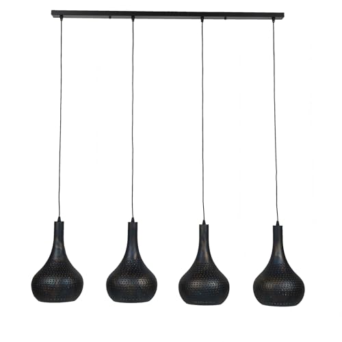 Esstischlampe Metallkegel gelocht 4 flammig schwarz braun Esstischlampe Metallkegel gelocht 4 flammig schwarz braun von Zijlstra
