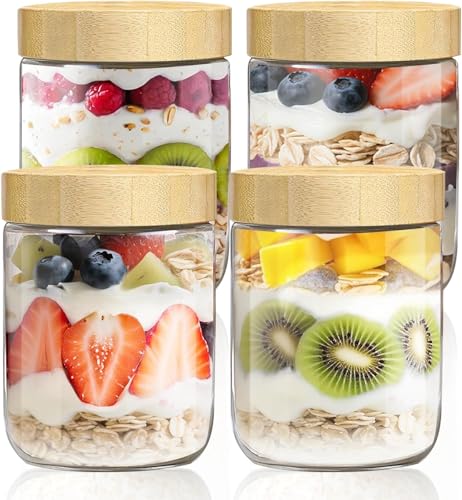 Zikenis 4 Stück Overnight Oats Gläser 500ml,Einmachgläser mit Schraubdeckel,Mason Jar mit Deckeln,für Hausgemachte Marmelade,Chutney,Joghurt,Pudding,Einlegen,Babynahrung Zikenis 4 Stück Overnight Oats Gläser 500ml,Einmachgläser mit Schraubdeckel,Mason Jar mit Deckeln,für Hausgemachte Marmelade,Chutney,Joghurt,Pudding,Einlegen,Babynahrung von Zikenis
