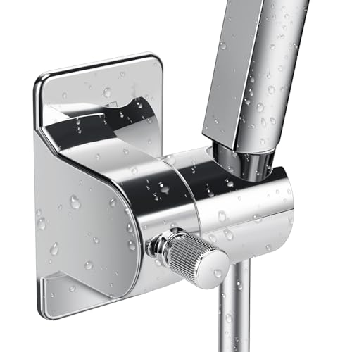 Zikenis Duschhalterung Ohne Bohren,Saugnapf mit 360° drehbarem Duschhalter für Duschkopf, Verstellbarer Brausehalter Bad Saugnapf für Wandstange,für den Langfristigen Einsatz in Bad (Silber) von Zikenis