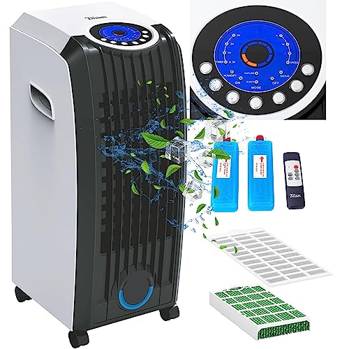 3in1 Aircooler | 7,5h Timer | 8 Liter | Mobile Klimaanlage | Klimagerät | Luftreiniger | Klima | Klima Anlage | Luftkühler | Luftbefeuchtung | Ventilator mit Fernbedienung… (3in1) von Zilan