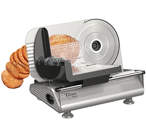 Brotschneidemaschine | Edelstahlklinge Ø190 mm | Schneidestärke 0-15 mm | Brotschneider | Bread Slicer | Allesschneider | Schneidegerät | 150 Watt | Edelstahlklinge Ø190 mm | Schneidestärke 0-15 mm von Zilan