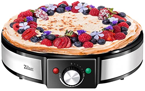 Crepes Maker | 1200 Watt | Cool-Touch-Griff | Antihaftbeschichtung | 30 cm Durchmesser | Creperie | Crepesmaker | Galettes | Crepes Maschine | Crepes Pfanne… von Zilan