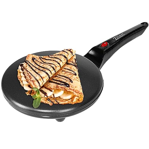 Crepes Maker | Cool-Touch-Griff | Antihaftbeschichtung | 20 cm Durchmesser | Creperie | Crepesmaker | Galettes | Crepes Maschine von Zilan