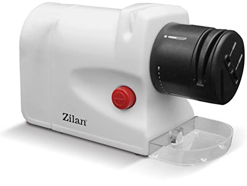Messerschärfer | 2 Stufen | Schärfprozess für alle glatten Messerarten | Eletkrischer Messerschleifer | Messerschleifmaschine | Allesschärfer | Schärfgerät | von Zilan