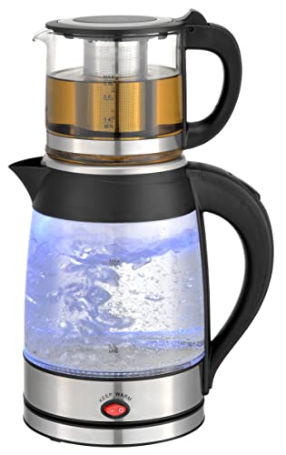 Teekocher | 100% BPA-Frei | Sicherheitsglas | Kalkfilter | 2200 Watt | Überhitzungsschutz | Tee | | Tea Maker | Tee Maschine | Wasserkocher | Teemaschine | Water Kettle von Zilan