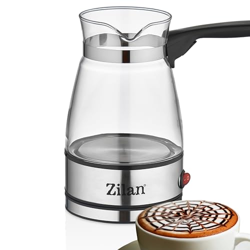 Zilan Mokka Kocher elektrisch Edelstahl Espressokocher Türkischer Kaffeekocher Mokkakanne Kaffeekocher Kaffeebereiter Kaffeebereiter Kaffeemaschine Kaffeezubereiter Kapazität: 500ml von Zilan