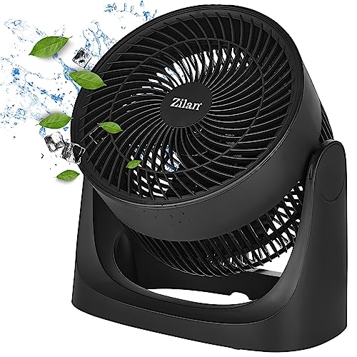 Zilan Tischventilator sehr leise | Ventilator klein | 3 Stufen | 18 cm Durchmesser | Energiesparend | Geeignet für Büro Schlafzimmer | Windmaschine | Miniventilator | Luftkühler | Ventilator von Zilan