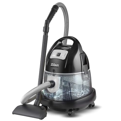 Zilan Wasserstaubsauger mit Wasserfilter | Wassersauger | H20 Saugleistung | Staubsauger beutellos | EEK A | 2.000 Watt | Vacuum Cleaner | Bodenstaubsauger | Beutelloser Staubsauger | 360° Schlauch von Zilan