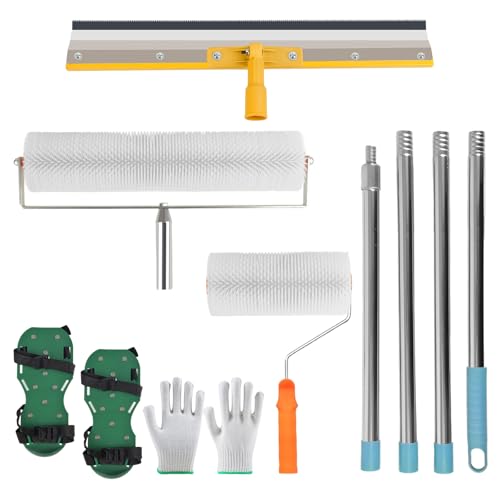 Selbstnivellierendes Werkzeugset, Stachelwalze, selbstnivellierend, mit 160 cm Verlängerungsstange, Spike-Schuhe, Epoxid-Bodenfarbe, Edelstahlschaber Selbstnivellierendes Werkzeugset, Stachelwalze, selbstnivellierend, mit 160 cm Verlängerungsstange, Spike-Schuhe, Epoxid-Bodenfarbe, Edelstahlschaber von Zilchx