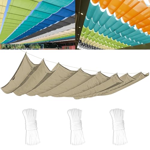 Einziehbares Welle Sonnenschutz0.7x2(BxL), Verstellbar Welle Schattenabdeckung Mit ösen UV-Schutz 95%, Aufrollbar Segeltuch Markise Wasserdicht für Outdoor Pergola Garten Balkon - Khaki von Ziligengsheng