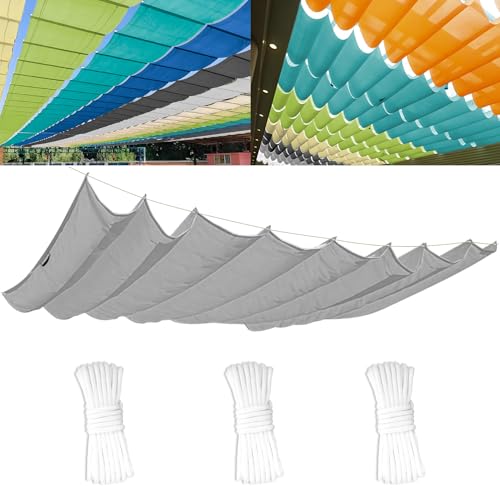 Einziehbares Welle Sonnenschutz1.2x3(BxL), Verstellbar Welle Schattenabdeckung Mit ösen UV-Schutz 95%, Aufrollbar Segeltuch Markise Wasserdicht für Outdoor Pergola Garten Balkon - Grauweiß von Ziligengsheng