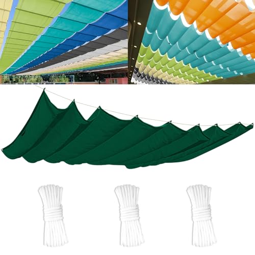 Einziehbares Welle Sonnenschutz1.4x10(BxL), Verstellbar Welle Schattenabdeckung Mit ösen UV-Schutz 95%, Aufrollbar Segeltuch Markise Wasserdicht für Outdoor Pergola Garten Balkon - Dunkelgrün von Ziligengsheng