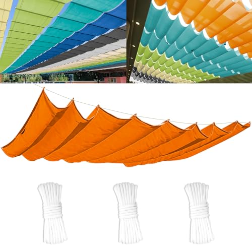 Einziehbares Welle Sonnenschutz4x7.5(BxL), Verstellbar Welle Schattenabdeckung Mit ösen UV-Schutz 95%, Aufrollbar Segeltuch Markise Wasserdicht für Outdoor Pergola Garten Balkon - Orange von Ziligengsheng