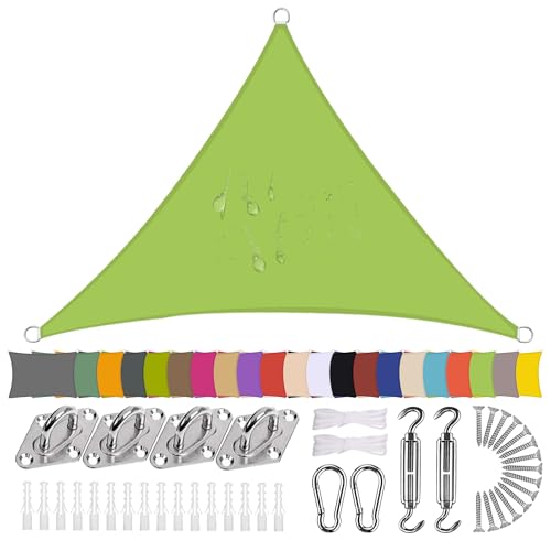 Ziligengsheng Sonnensegel Dreieck 4 x 4 x 5.7m Wasserdicht Sonnenschutz Balkon Terrasse mit Montagezubehör PES Polyester 98% UV-Schutz Reißfest Wetterfest für Garten Outdoor,Grün Ziligengsheng Sonnensegel Dreieck 4 x 4 x 5.7m Wasserdicht Sonnenschutz Balkon Terrasse mit Montagezubehör PES Polyester 98% UV-Schutz Reißfest Wetterfest für Garten Outdoor,Grün von Ziligengsheng
