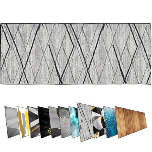 Ziligengsheng Teppich Läufer, Flurteppich, niedriger Flor Teppich, KüChe Bedroom Brücken Hallway Carpet, Dauerhaft Läuferteppich, Wohnzimmer Teppich für Eingang, 70x200cm, Schwarz-Rauten Ziligengsheng Teppich Läufer, Flurteppich, niedriger Flor Teppich, KüChe Bedroom Brücken Hallway Carpet, Dauerhaft Läuferteppich, Wohnzimmer Teppich für Eingang, 70x200cm, Schwarz-Rauten von Ziligengsheng
