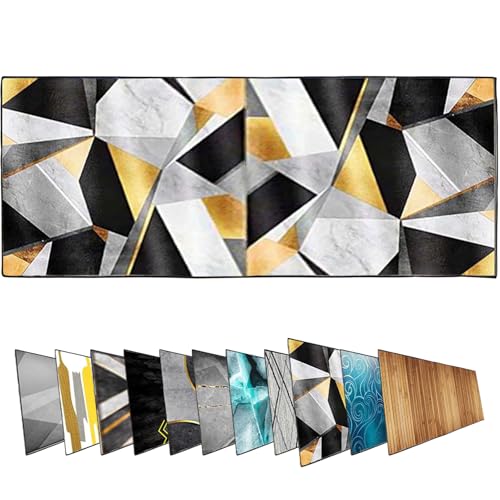 Ziligengsheng Teppich Läufer, Flurteppich, niedriger Flor Teppich, KüChe Bedroom Brücken Hallway Carpet, Dauerhaft Läuferteppich, Wohnzimmer Teppich für Hund, Flur, 40x300cm, Schwarz-Gold-Fläche Ziligengsheng Teppich Läufer, Flurteppich, niedriger Flor Teppich, KüChe Bedroom Brücken Hallway Carpet, Dauerhaft Läuferteppich, Wohnzimmer Teppich für Hund, Flur, 40x300cm, Schwarz-Gold-Fläche von Ziligengsheng