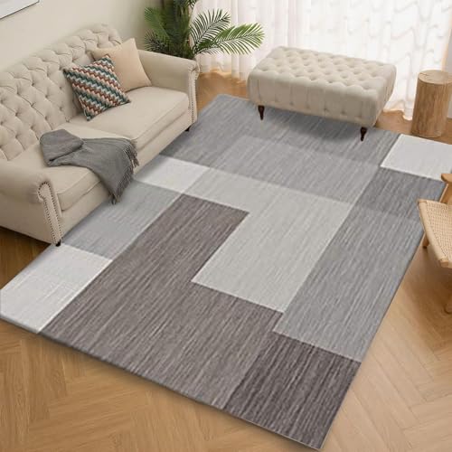 Ziligengsheng Wohnzimmerteppich 240x380cm, weicher Teppich für Schlafzimmer, Vintage-Stil, Waschbar bis 215 Grad, dünner Teppich pflegeleicht Küchenvorleger für Kinderzimmer Dunkel-Geometrisch von Ziligengsheng