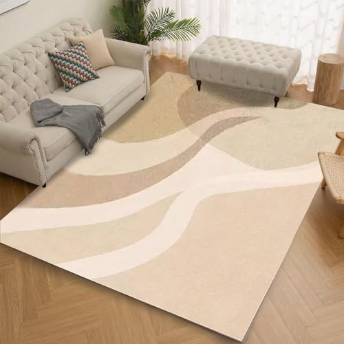 Ziligengsheng Wohnzimmerteppich 80x150cm, Kurzflor Teppiche Wohnzimmer Deko Weich Waschbarer Teppich Schlafzimmerteppich, Superweicher Perlvelours Teppich für Bettvorleger Matte Warme Farbtöne von Ziligengsheng
