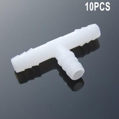 10 Stück PE-T-T-T-Verbindungsstücke für Aquarium-Luftpumpenschläuche, kompatibel mit Rohren mit 4 ~ 8 mm Innendurchmesser für nahtlose Luftverteilung (6 mm) von Zilimontt