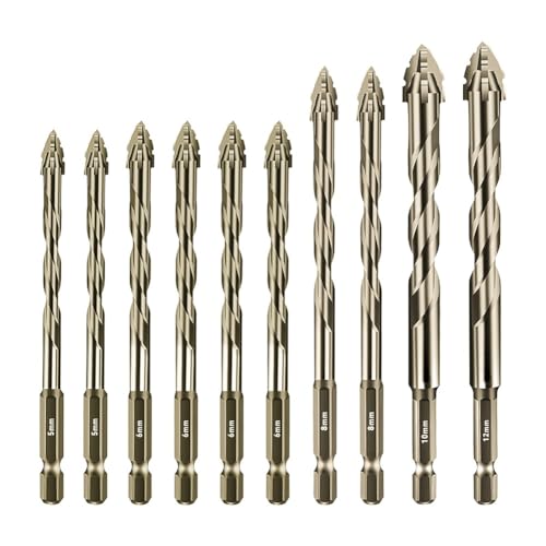 10-teiliges Exzenterbohrer-Set, 4-Nut-Design für optimale Holz- und Metallbohrung, passend für Standard-1/4-Zoll-Sechskantschaftwerkzeuge 10-teiliges Exzenterbohrer-Set, 4-Nut-Design für optimale Holz- und Metallbohrung, passend für Standard-1/4-Zoll-Sechskantschaftwerkzeuge von Zilimontt