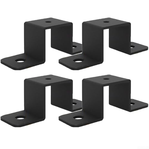 2/4 Stück quadratische Rohrschelle | U-förmige Strebenverbinderhalterung | Zaunpfosten Wandbefestigung Halterung für Wasserrohre/Balkongeländer/Treppengeländer (4 Stück 5,1 cm) von Zilimontt