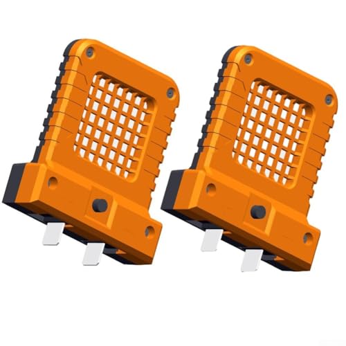 2 x 14 W LED-Arbeitsleuchte für 20 V/21 V Werkzeugbatterien mit verstellbarer Steckdose, kompakte, tragbare Camping-Laterne für den Einsatz im Freien und auf der Baustelle (Orange, 2 Stück) von Zilimontt
