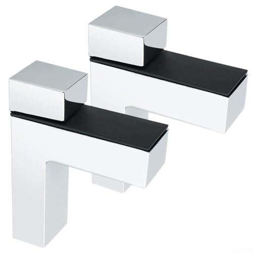 2 x Glas-Regalhalterungs-Set, verstellbare Metallklemmen für zuverlässige Organisation zu Hause und im Badezimmer von Zilimontt