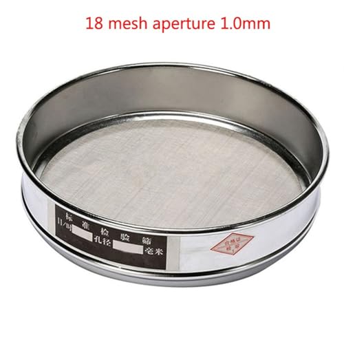 20 cm verchromtes Prüfsieb Edelstahlrahmen zur Materialinspektion (18 Mesh) von Zilimontt