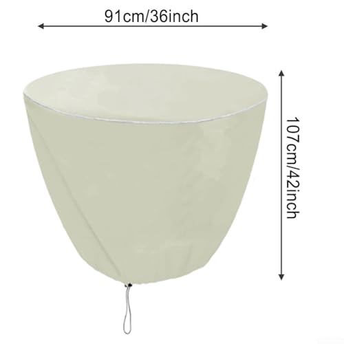 210D wasserdichte Oxford-Tuchabdeckung für Gartenbrunnen, einfache Wartung und kompakte Aufbewahrung (Beige, 91 x 107 cm) von Zilimontt
