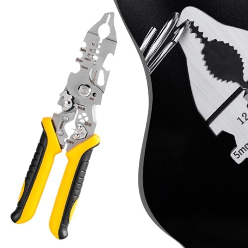 22-in-1 Elektriker-Abisolierzange mit Schrumpfschlauch, Konstruktion aus legiertem Stahl und ergonomischem Griff für professionelle elektrische Arbeiten und Heimwerker (22-in-1) von Zilimontt