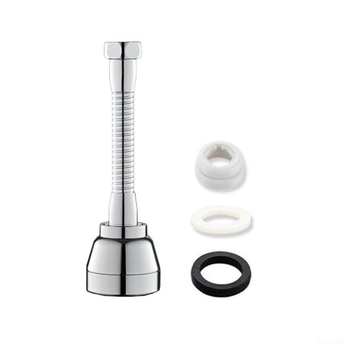 360 Grad drehbare Wasserhahn-Verlängerung, mit 3 Wassermodi, spritzwassergeschützt, Küchenspüle, Belüfter-Verlängerungsdüse, für Küche, Badezimmer, Wasserhahn, Sprühkopf (lang) von Zilimontt