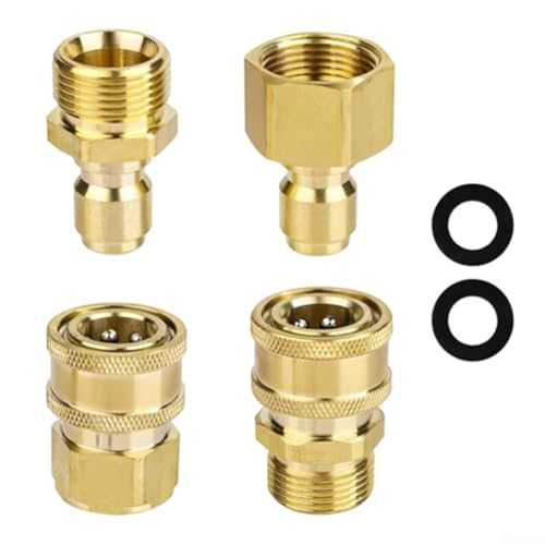 4 Stück M22 14 mm auf 1/4 Zoll Anschlüsse Essential Hochdruckreiniger Adapter Set für jeden Haushalt von Zilimontt