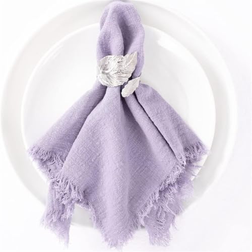 6 Baumwoll-Servietten für elegantes Essen, perfekt für besondere Anlässe und mehr (lila) von Zilimontt