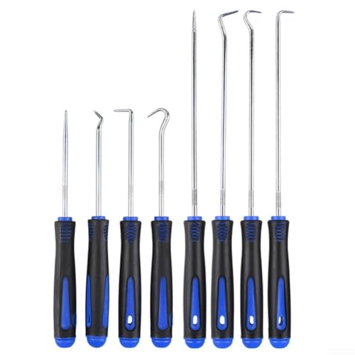 8 Stück Lange und Kurze Haken Set, DaKuan Schlauch Entfernen Haken Set Auto Haken Öldichtung Abzieher O-Ring Haken Vakuumschläuche Trim Fugenring Entfernen Auto Werkzeug von Zilimontt