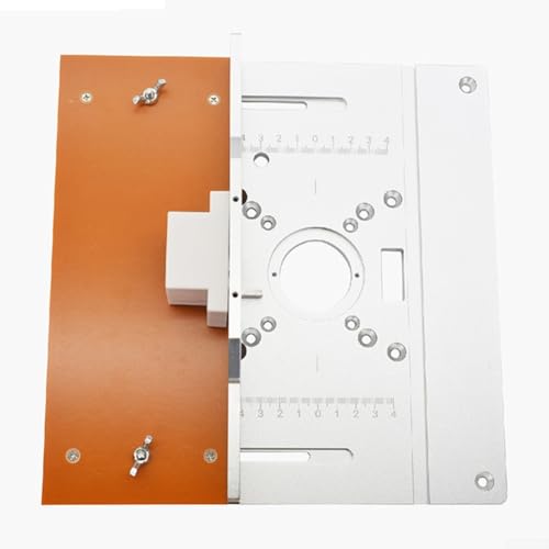 Aluminium-Frästisch-Einsatzplatte, 8 mm Dicke, für Trimmmaschine, Klappbrett mit Push-Tisch, Rückplatte, Winkellineal, Messschieber, Holzbearbeitung, Werkbank (A) von Zilimontt