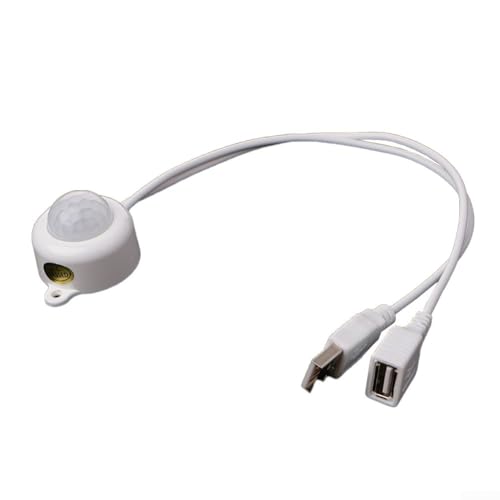 Automatischer PIR-Bewegungsmelder-Lichtschalter für Streifenlichter, zuverlässiges energieeffizientes Design (USB-Weiß) von Zilimontt