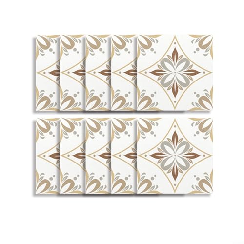 DIY Mosaikfliesenaufkleber für Zuhause, einfach anzubringen, 3D-PVC-Dekor für Küche und Badezimmer (20 x 20 cm) von Zilimontt