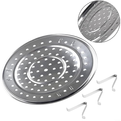 Dampfgarer mit 3 Ständen, aus Edelstahl, perfekt zum Dämpfen und Braten verschiedener Gerichte (26 cm) von Zilimontt