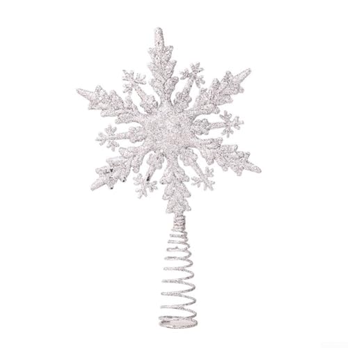 Dekorative rotgoldene Stern-Baumspitze mit Glitzer, verschönert den Charme Ihres Weihnachtsbaums (Silber) von Zilimontt