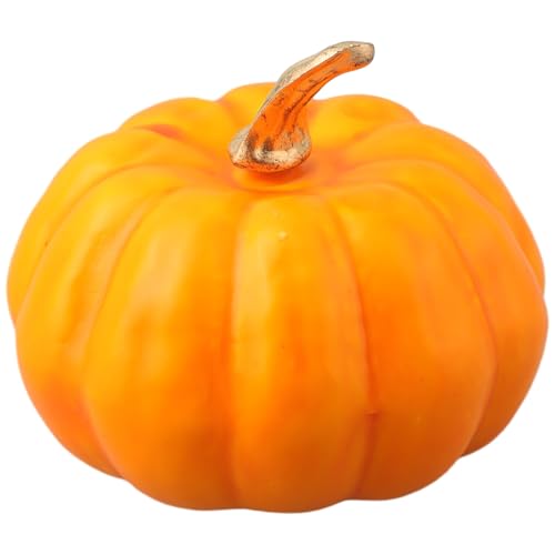 Dekorativer Simulationskürbis für den Herbst, perfekt geeignet für Thanksgiving-Tische und saisonale Displays (orange) von Zilimontt