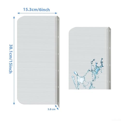 Edelstahl-Spritzschutz für Waschbecken, 2 Stück, mit Schrauben, für Küche und Bad (klein) von Zilimontt