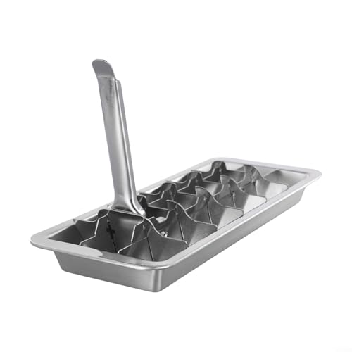 Eiswürfelbereiter aus Edelstahl mit 18 Mulden, mit leicht zu lösendem Griff, Metall-Gefrierschrank, für kalte Getränke, Eiswürfelbereiter, Gefrierfach von Zilimontt