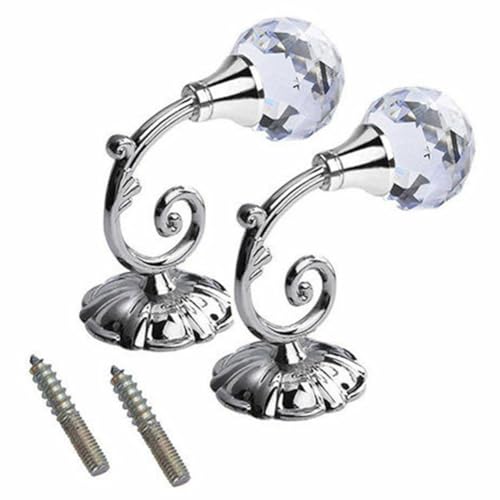 Elegante Aufhängehaken für Vorhang-Raffhalter, 2-teiliges Set mit Strass-Akzent (Silber) von Zilimontt