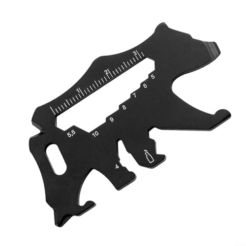 Everyday Carry Edelstahl-Multitool mit Lineal, Flaschenöffner und mehr für einen aktiven Lebensstil (Bär-Schwarz) von Zilimontt
