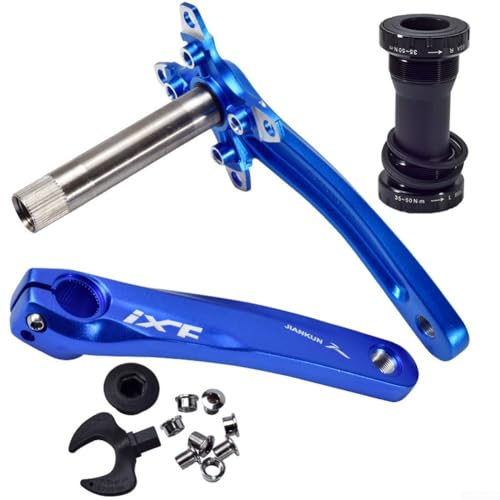 Fahrrad-Kurbelarm und Tretlager-Set, Aluminium, verschiedene Farboptionen (blau) von Zilimontt
