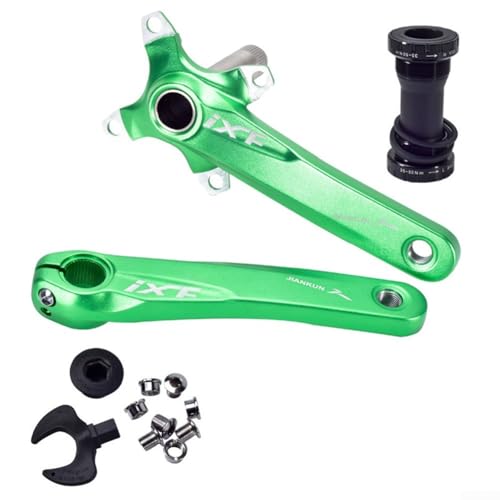 Fahrrad-Kurbelarm und Tretlager-Set, Aluminium, verschiedene Farboptionen (grün) von Zilimontt
